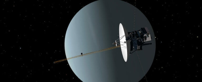 Newtons Erstes Gesetz (Voyager 2 vor Uranus)